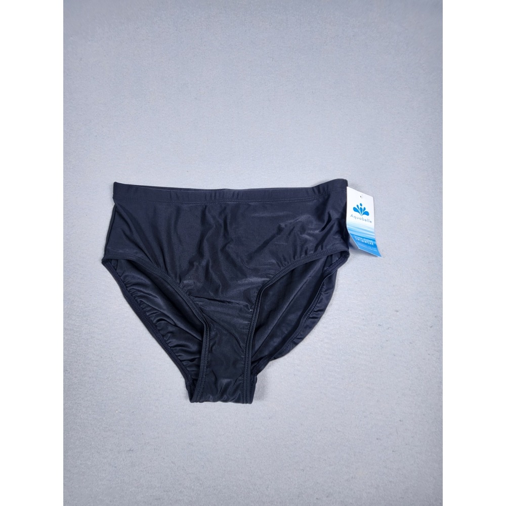 Aquabelle Swimsuits For All Black Chlorine Resistant Bikini Bottom Plus Size 14